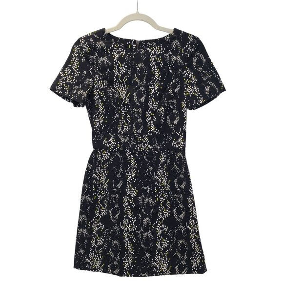French Connection Diamon Print Fit & Flare Dress Size 2 - Picture 1 of 6